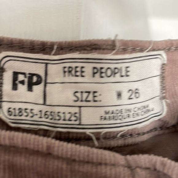 Free People corduroy jean slightly stretchy button fly crop fringe - Picture 4 of 8